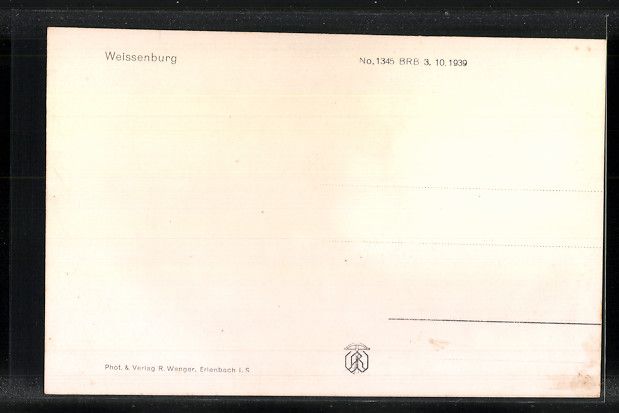 Cartoline postali: AK Weissenburg, Ortsansicht mit Umgebung – Usato da Berlin venduto da bartko-reher 1