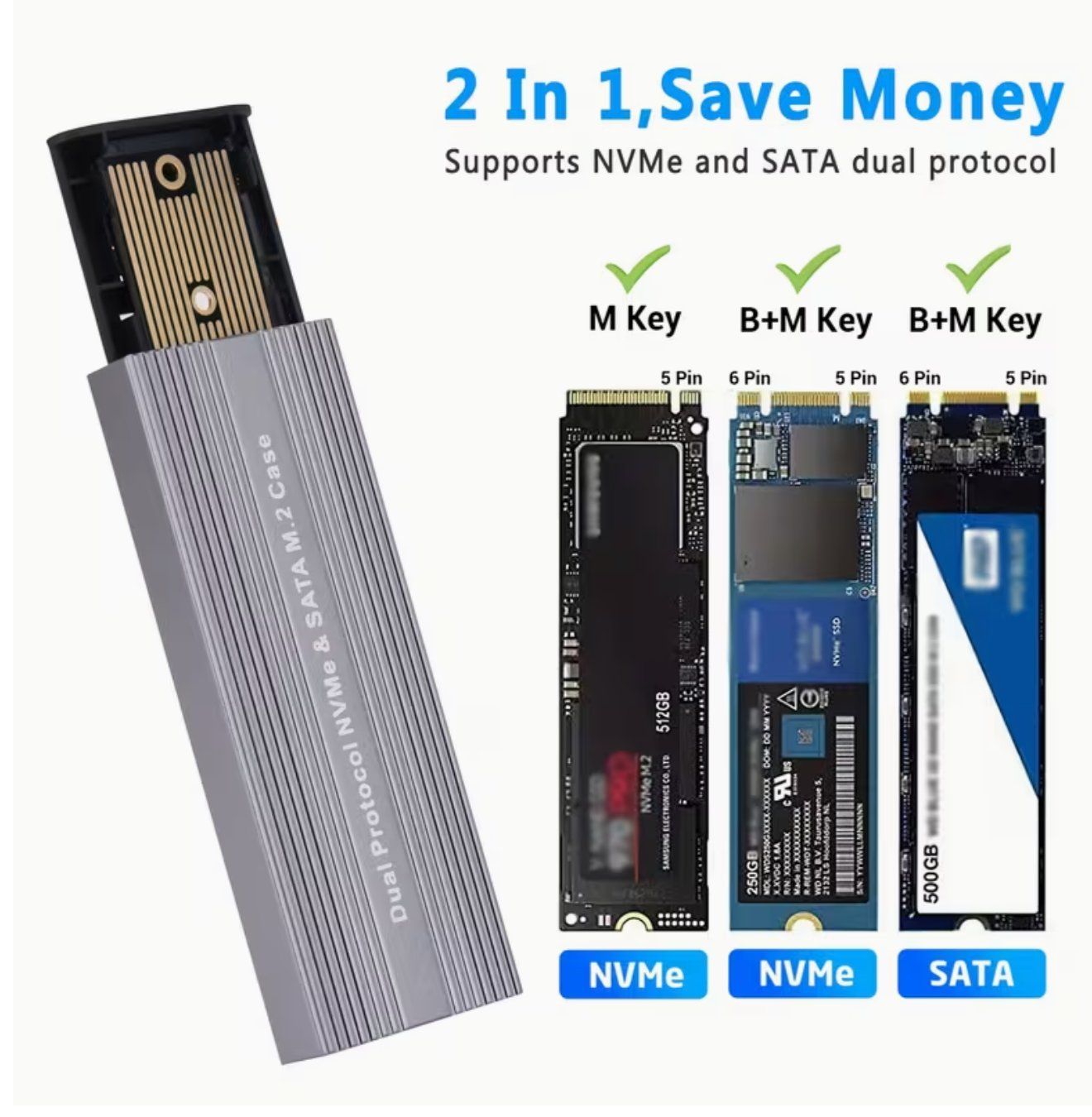 Dockingstation: M.2 NVME+SATA SSD Gehäuse 10Gbps – Neu und originalverpackt aus Mels von Zeppelin08 3