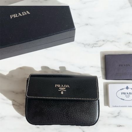 PRADA Cinghiale Mini Flap Clutch / Tasche Black