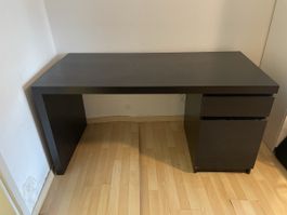 IKEA MALM Schreibtisch 140x65 cm schwarz-braun guter Zustand