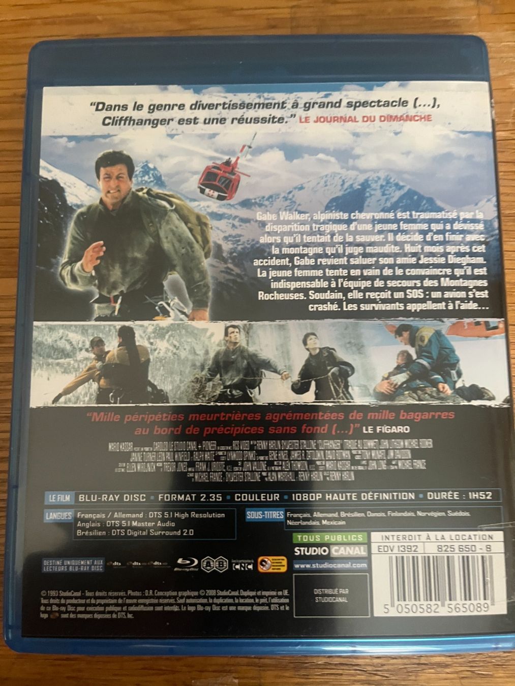 Tutti i DVDs: Cliffhanger (1993, Blu-ray, Sylvester Stallone) – Usato da Vevey venduto da zecollector 1