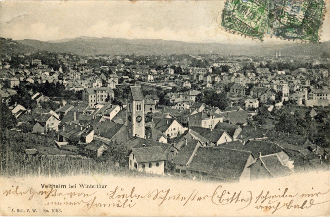 Cartoline postali: Veltheim   ZH       um 1907 – Usato da Brig venduto da Valcards54