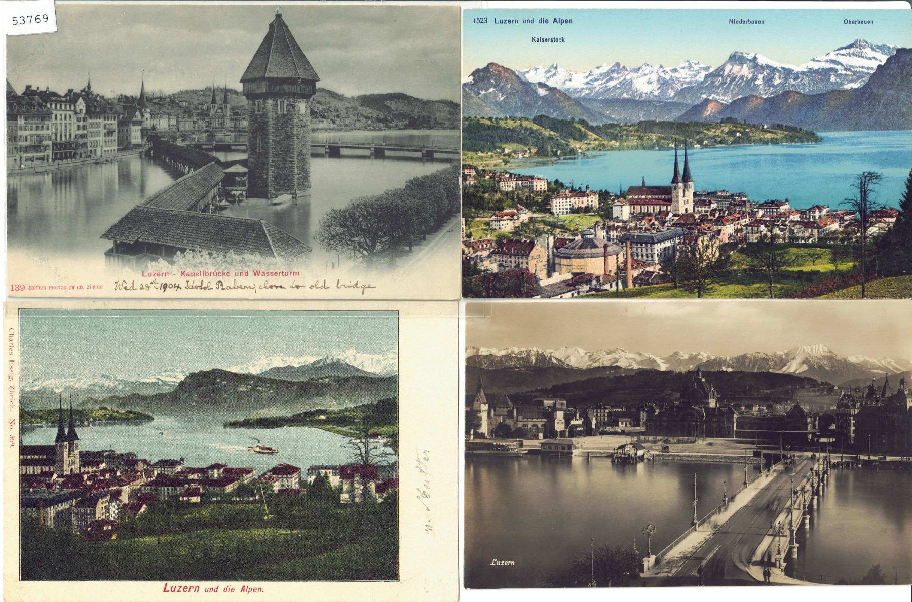 Cartoline postali: 4 AK - Luzern – Usato da Ettingen venduto da Kartenplanet