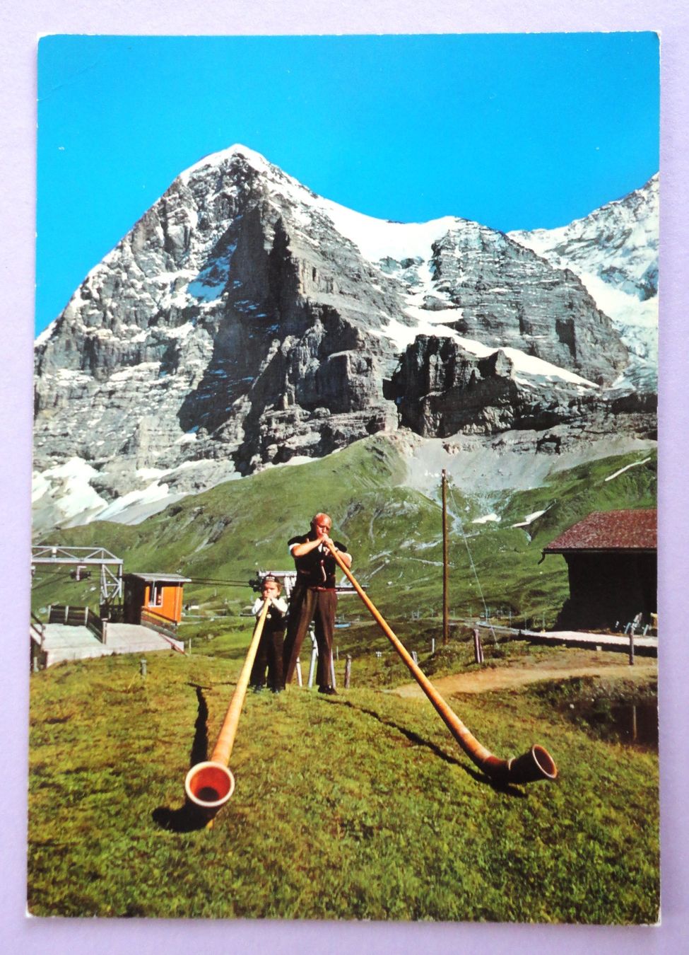 Cartoline postali: Kleine Scheidegg 2061 m, Alpornbläser mit Eiger – Usato da Fétigny venduto da Billy2miny