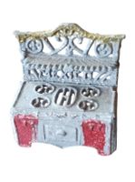 Puppenstube Herd Zinn Metall