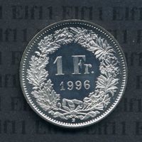 CHF___1.00 1996 stgl * nigelnagelneu! 1 Franken