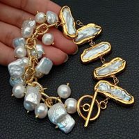 Wunderschön Design Perlen Armband Perle Echt 20 cm Bracelet
