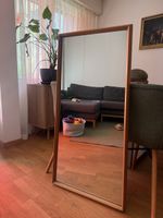 Large vintage Wall Mirror with Wooden Frame