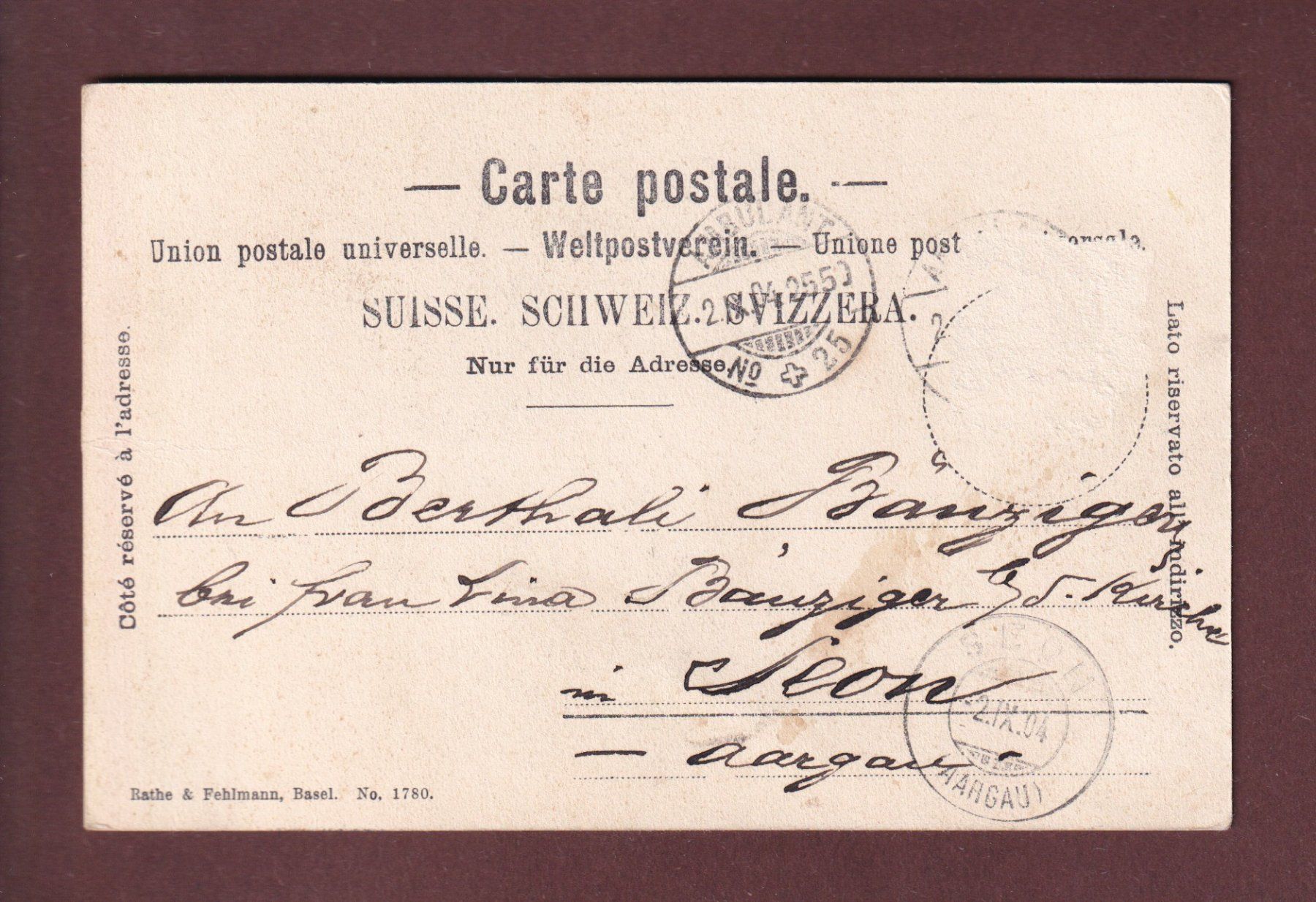 Cartoline postali: ST. GALLEN - Marktgasse - Schneemann - 1904 – Usato da Pully venduto da nicecards 1