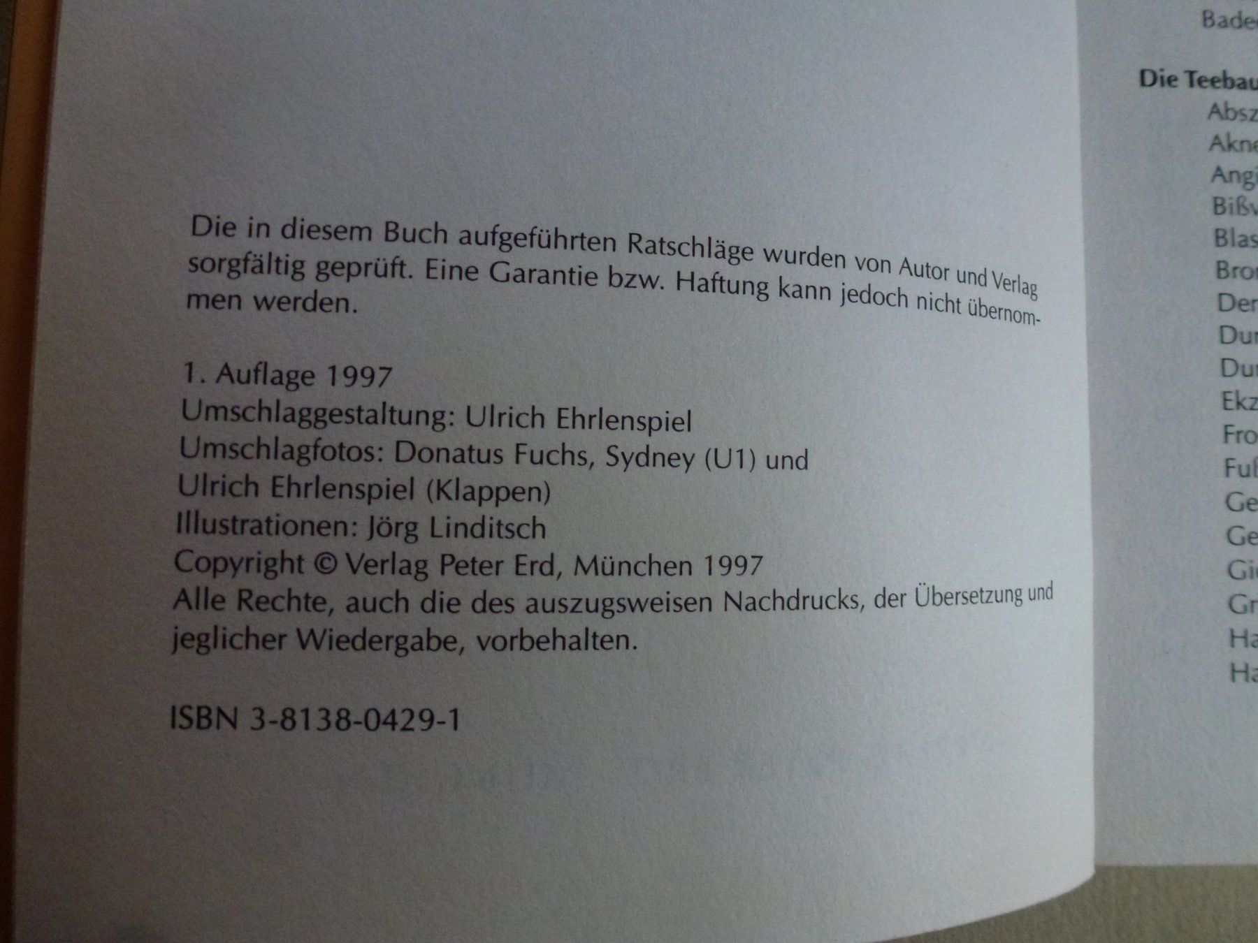 Libri: ABC des Teebaumöls - Heilanwendungen - Jörg Linditsch – Nuovo (secondo la descrizione) da Mühlrüti venduto da Dadadachs 3