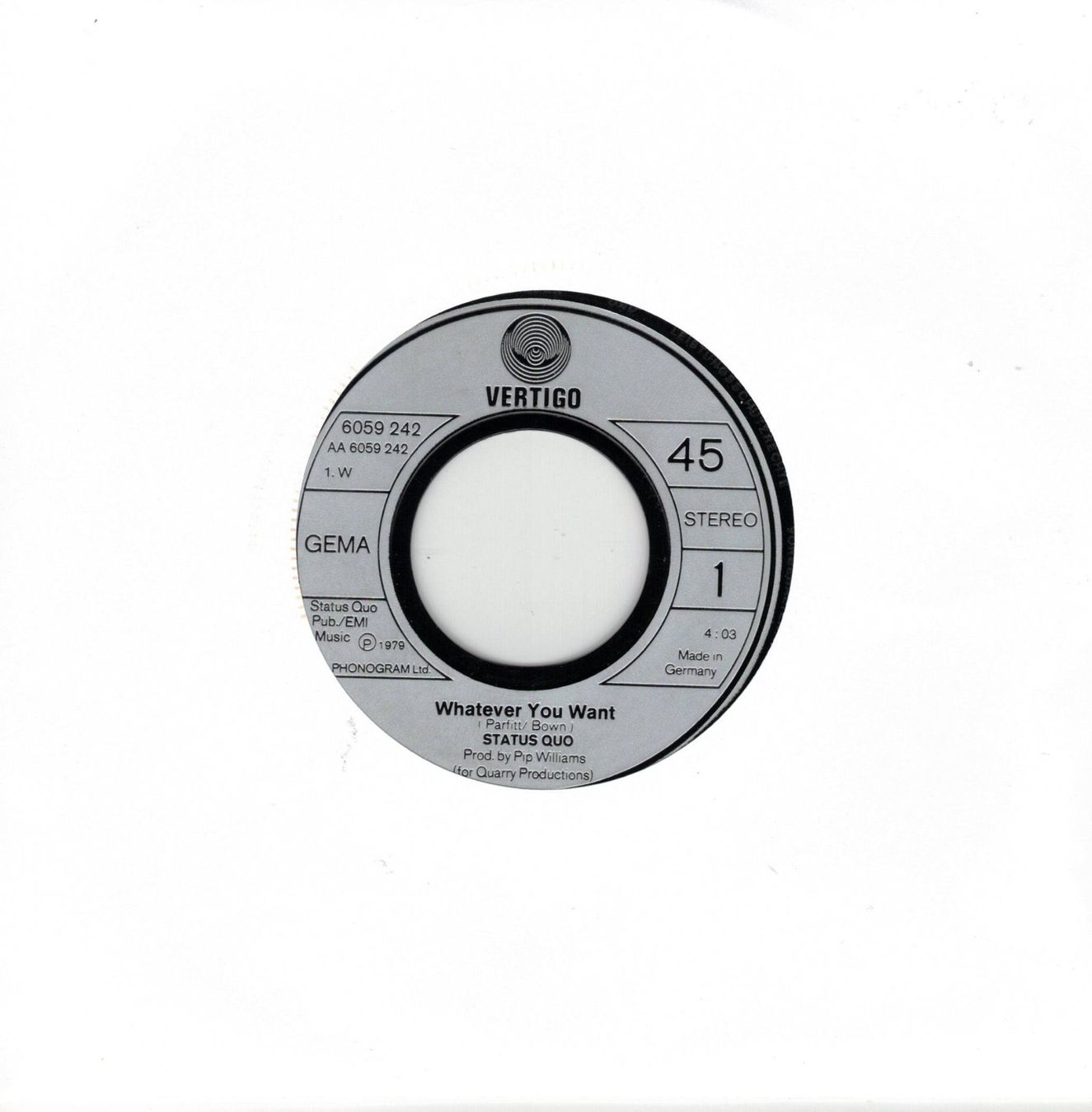 Vinyles: Single7  Status Quo  --  Whatever you want – D'occasion à Rheinau par thespecials