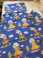 Bettanzug Bär blau/Duvet 160x200/Kissen 35x60 gebraucht