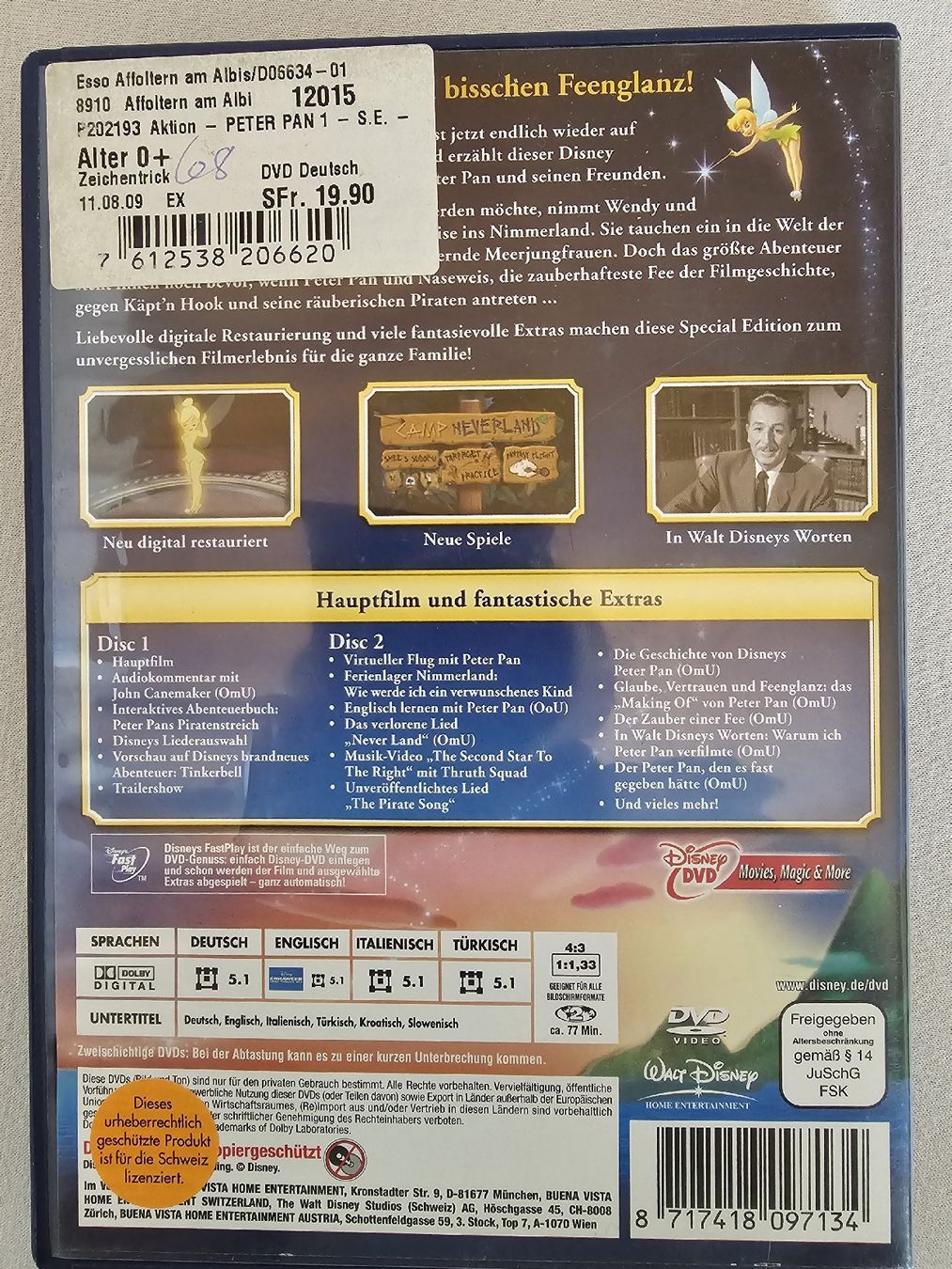 Tutti i DVDs: Walt Disney Peter Pan 2-Disc Special Edition  – Usato da Bütschwil venduto da Taranabo 1