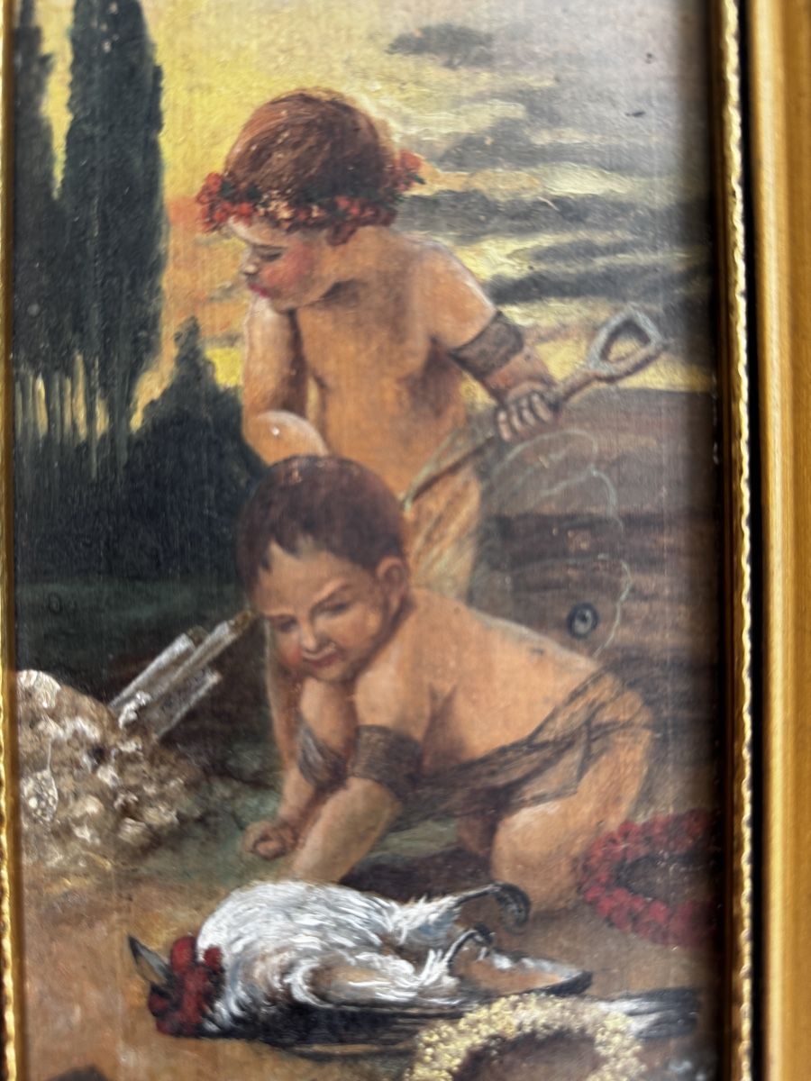 Gemälde: 4 Elemente Putti in Goldrahmen – Gebraucht aus Burgdorf von Tanthony 3