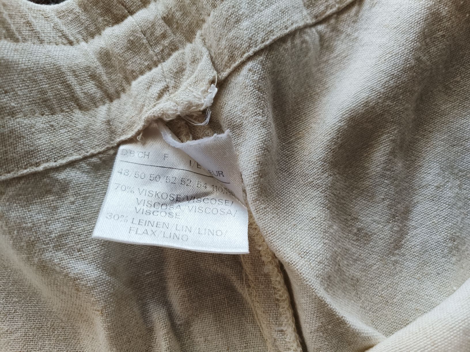 Pantaloni: Hose mit Leinenanteil 48/50 – Usato da Bätterkinden venduto da Elefantenzoo 2