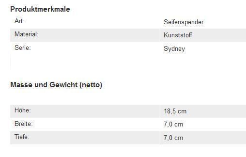Spirella Portasapone: Seifenspender SPIRELLA - Sydney pink – Nuovo (secondo la descrizione) da Mettendorf TG venduto da Ricardo-Bazar 7