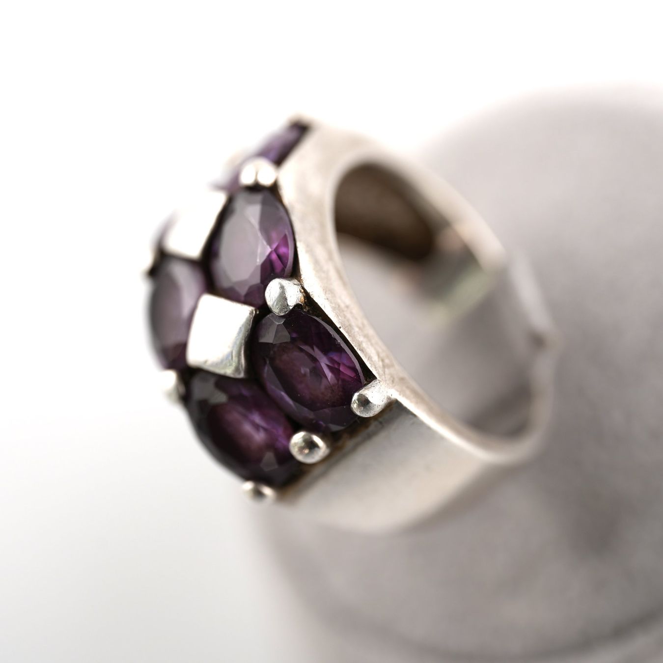 Anelli: Silberring mit violetten Steinen – Usato da Basel venduto da Edelmetallhaus24 2