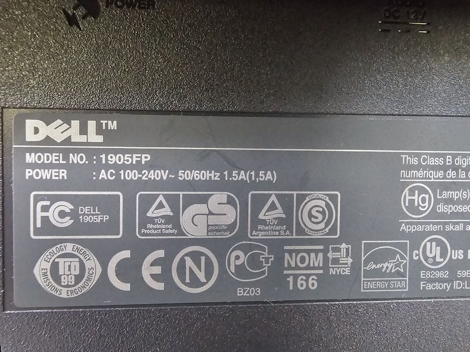 Dell Monitore: Dell Monitor 1905FP – Gebraucht aus Wald ZH von Grappe 4