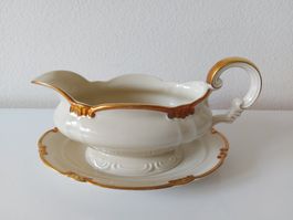Saucière  Porzellan Zeh Scherzer 1930  mit Golddekor