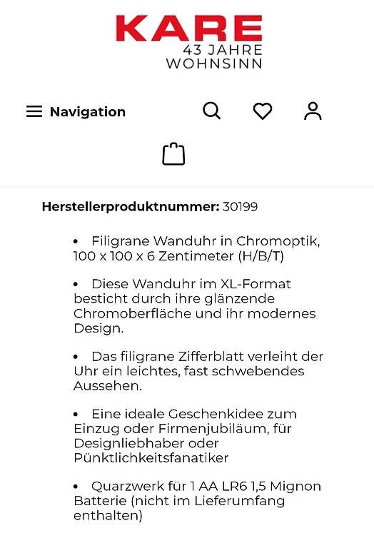 Ombrelli: Wanduhr Kare,umbrella – Usato da Riehen venduto da harald13 1
