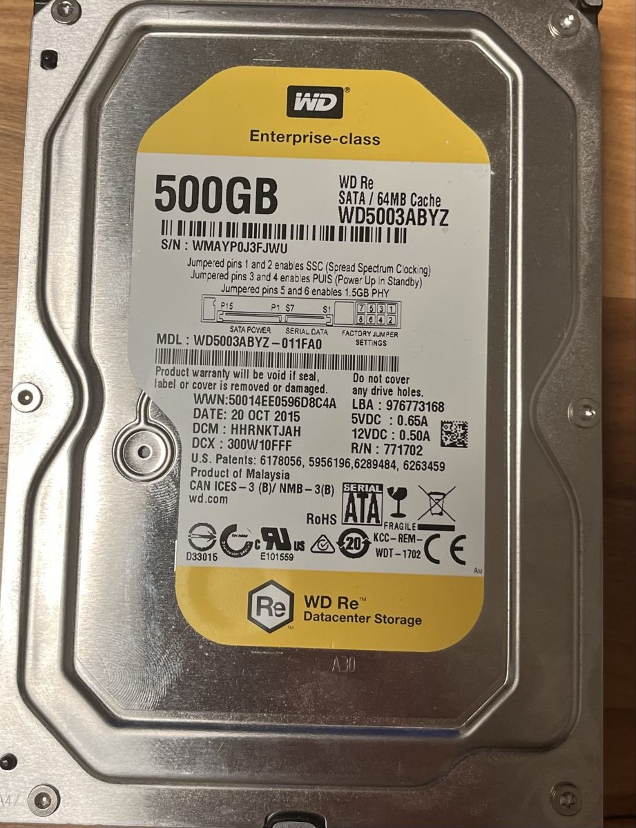 Western Digital Dischi rigidi: HDD Western Digital data center  Storage 500GB – Usato da Yverdon-les-Bains venduto da Fdurussel 2