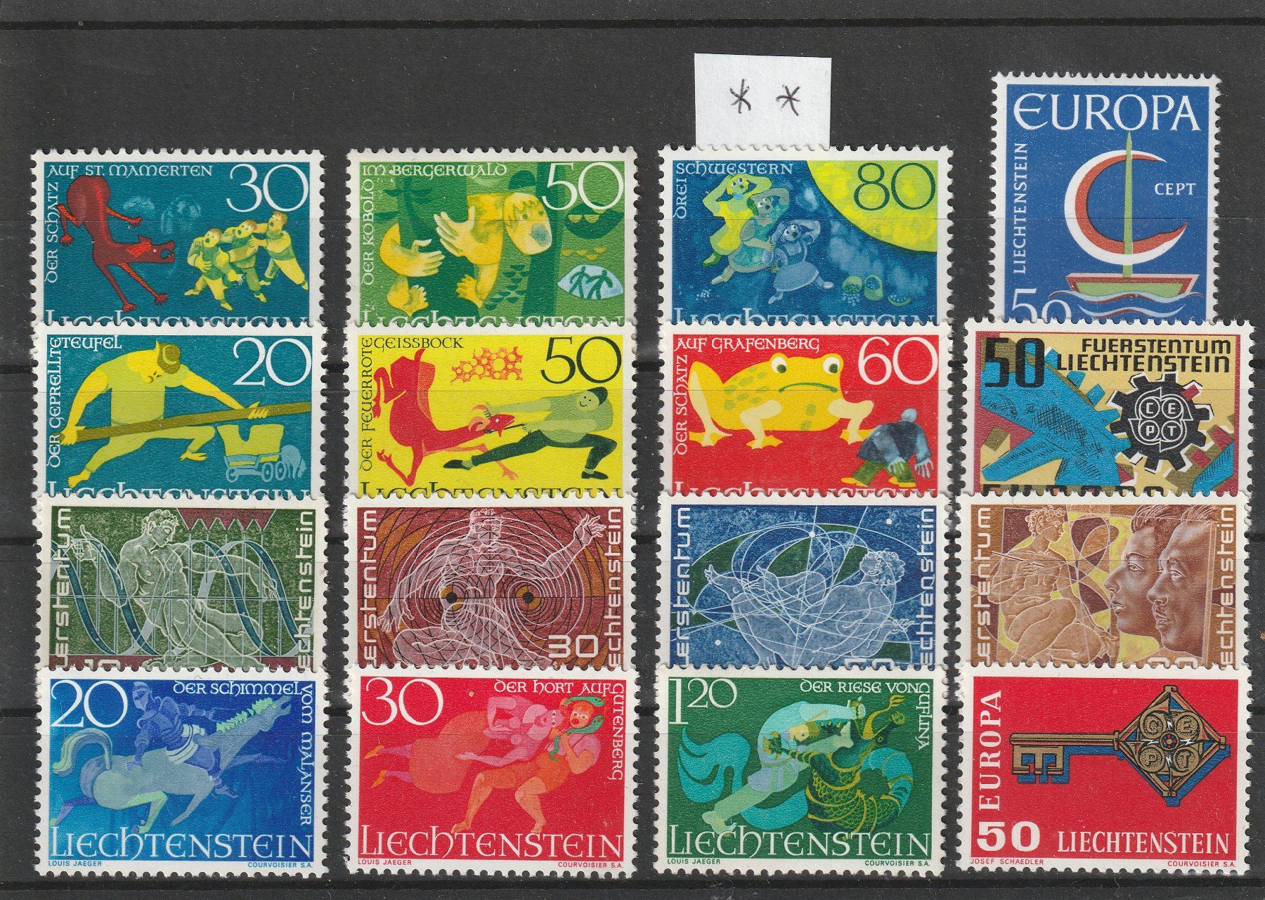 Alle Briefmarken: Liechtenstein Postfrisch ** – Gebraucht aus Breitenbach von anti11