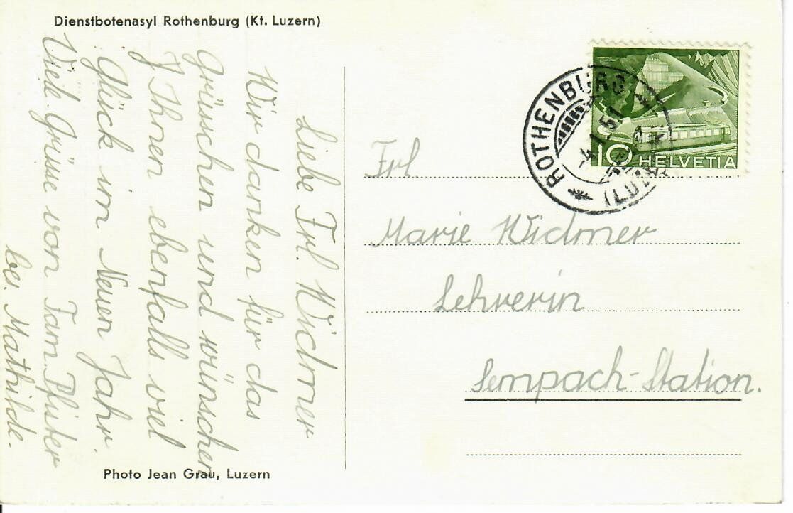 Cartoline postali: Dienstbotenasyl Rothenburg LU – Usato da Hochdorf venduto da Ziegel-16 1