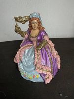 Rokoko-Dame Sammelfigur mit Maske, Kunstharz, 16cm 