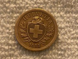 2 centimes/Rappen 1883 B