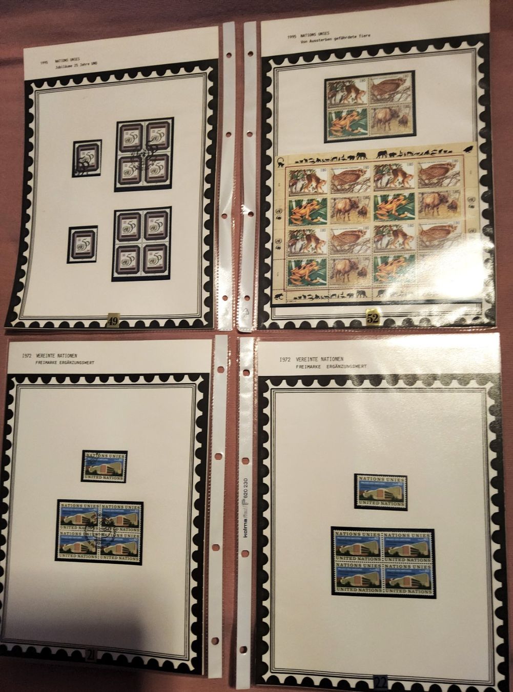Alle Briefmarken: Perfekte vollständige UNO Sammlung 1969-2003 gest. + ungest. – Gebraucht aus Zug von Aeschroot 7