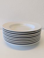 9 Suppenteller / Pastateller (Ø 25cm) in weiss – Porzellan