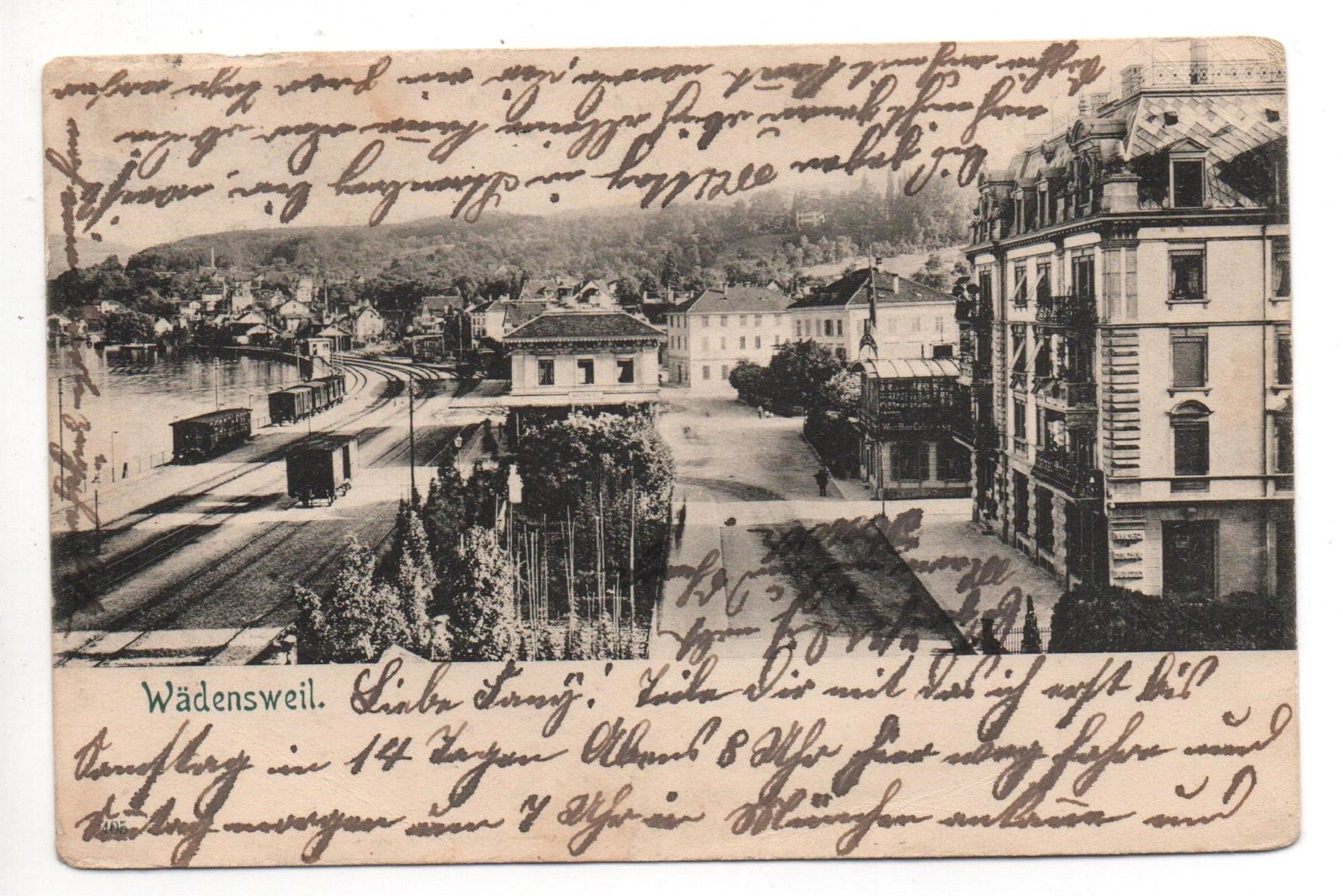 Cartoline postali: WÄDENSWIL Bahnhof - Restaurant mit Wein, Bier, Café – Usato da Jona venduto da philajona