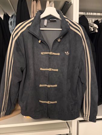 adidas Originals Track Jacket – Dunkelgrau / Beige – S