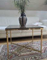 Goldener Vintage Couchtisch mit Glasplatte, Top Zustand!