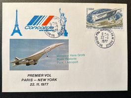 Lettre Concorde premier vol Paris - NY