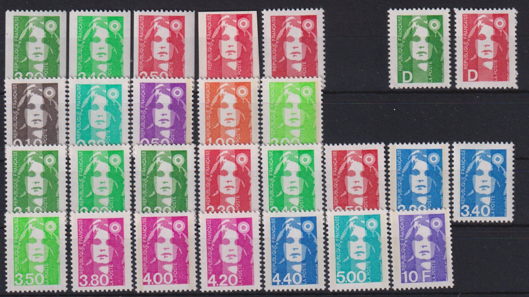 Alle Briefmarken: Frankreich: 27 Werte Dauerserie ** – Neu (gemäss Beschreibung) aus Eschlikon TG von PhilCon