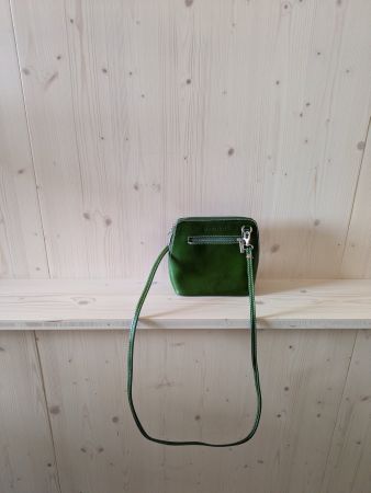 Sac bandoulière MAXENCE vert cuir occasion bon état