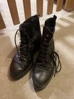 Schwarze Winterboots von Globus, echt Leder, Gr 39