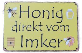 Honig direkt vom Imker -   Blechschild  (neu, OVP)