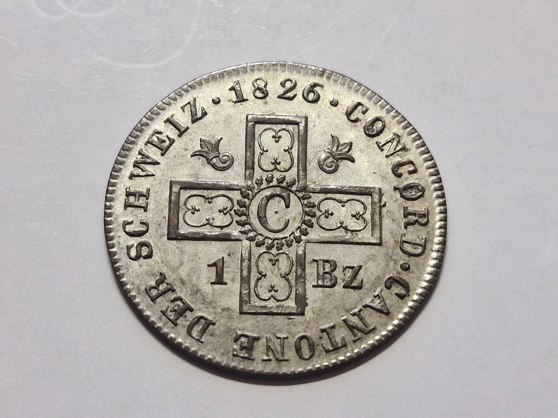 Alle Münzen: Kanton Basel 1-Batz 1826 Vorzuglich. – Gebraucht aus Zürich von Moreira01 3