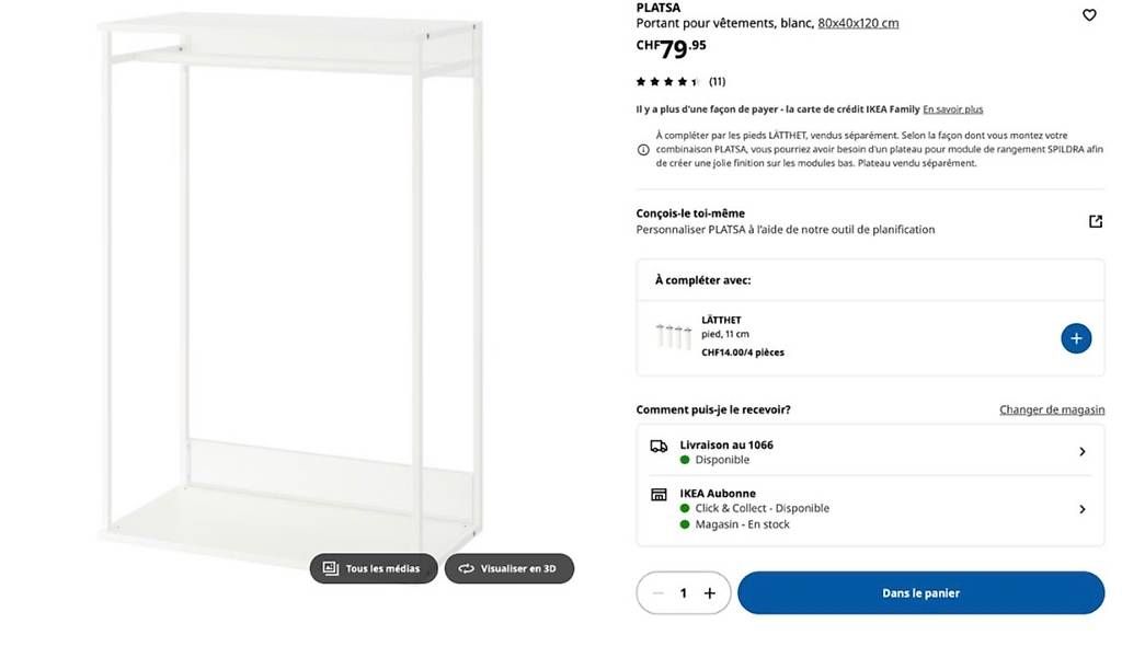 Altro in Decorazioni & Accessori: Portant pour vêtement IKEA – Usato da Genève venduto da men_j8bf 2