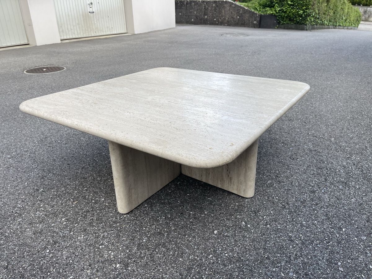 Tavoli: Travertin Couchtisch 100x100 cm – Usato da Grenchen venduto da Nur_2540