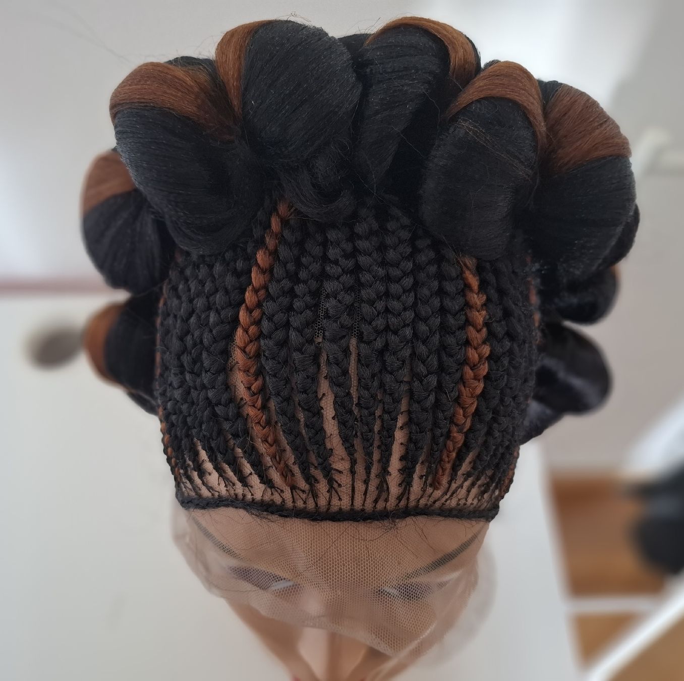 Parrucche: Braided Wig with High Bun | Elegant Style | Handmade – Nuovo (secondo la descrizione) da Lausanne venduto da usa_xd5k 6