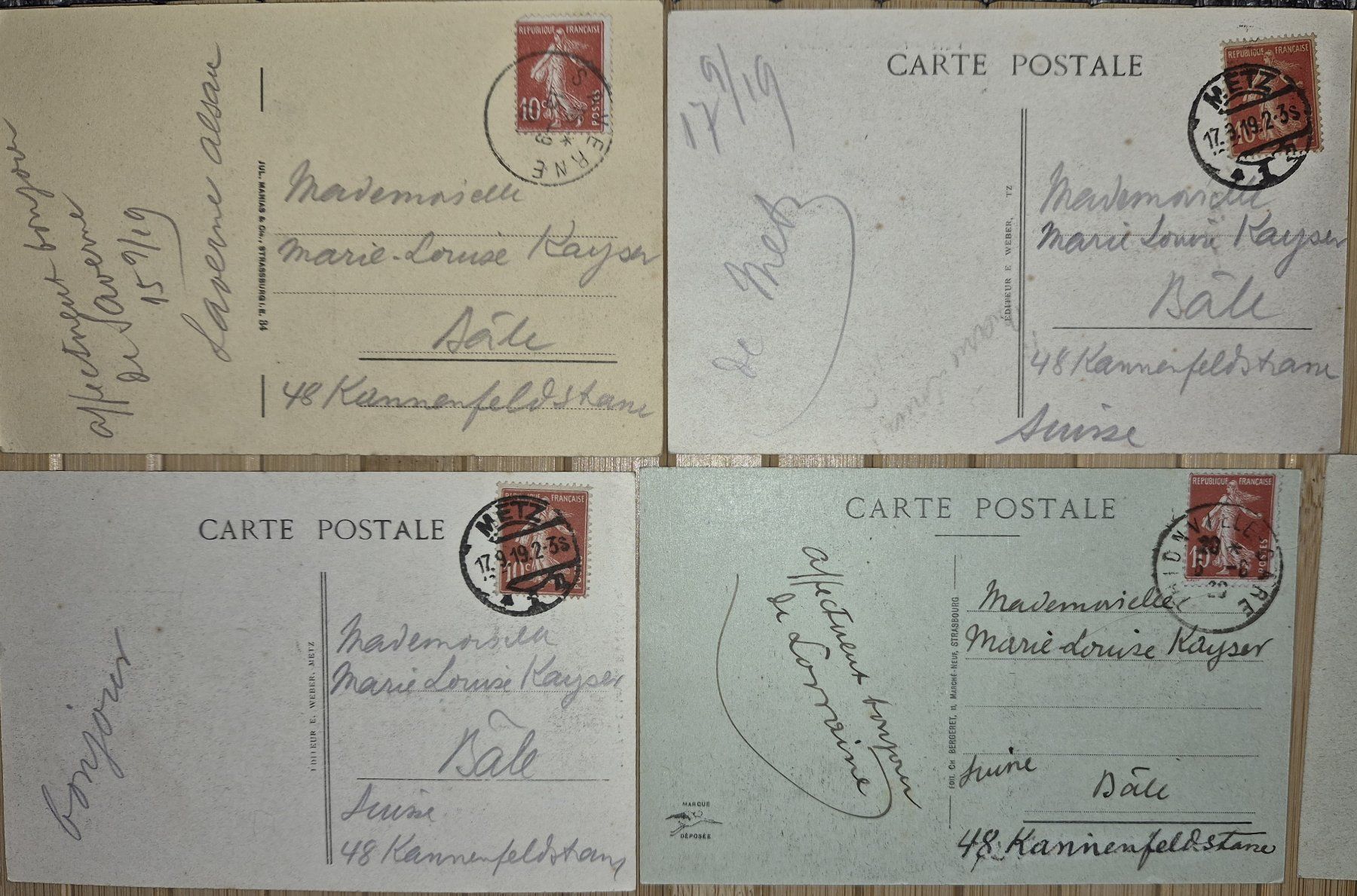 Cartoline postali: 17 antike Postkarten "Elsass" 1919/20 – Usato da Basel venduto da Kurioses 4