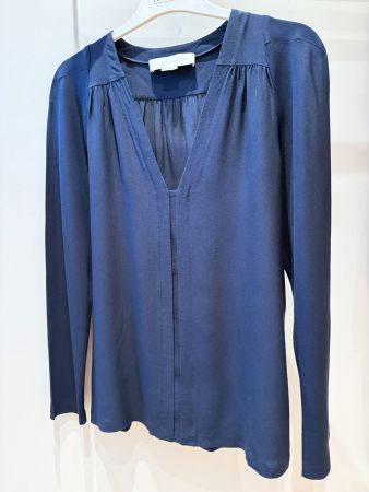Stella McCartney Seidenbluse in Dunkelblau, Gr. 38