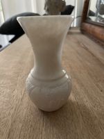 Beautiful vintage alabaster vase hand carved floral design