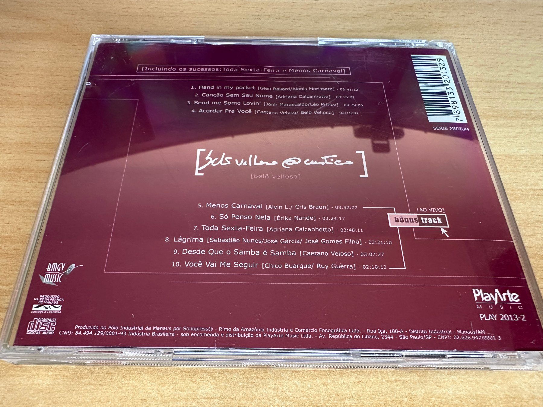 CD: Belo Velloso - Acustico – Usato da Rikon im Tösstal venduto da Alpenmutz 1