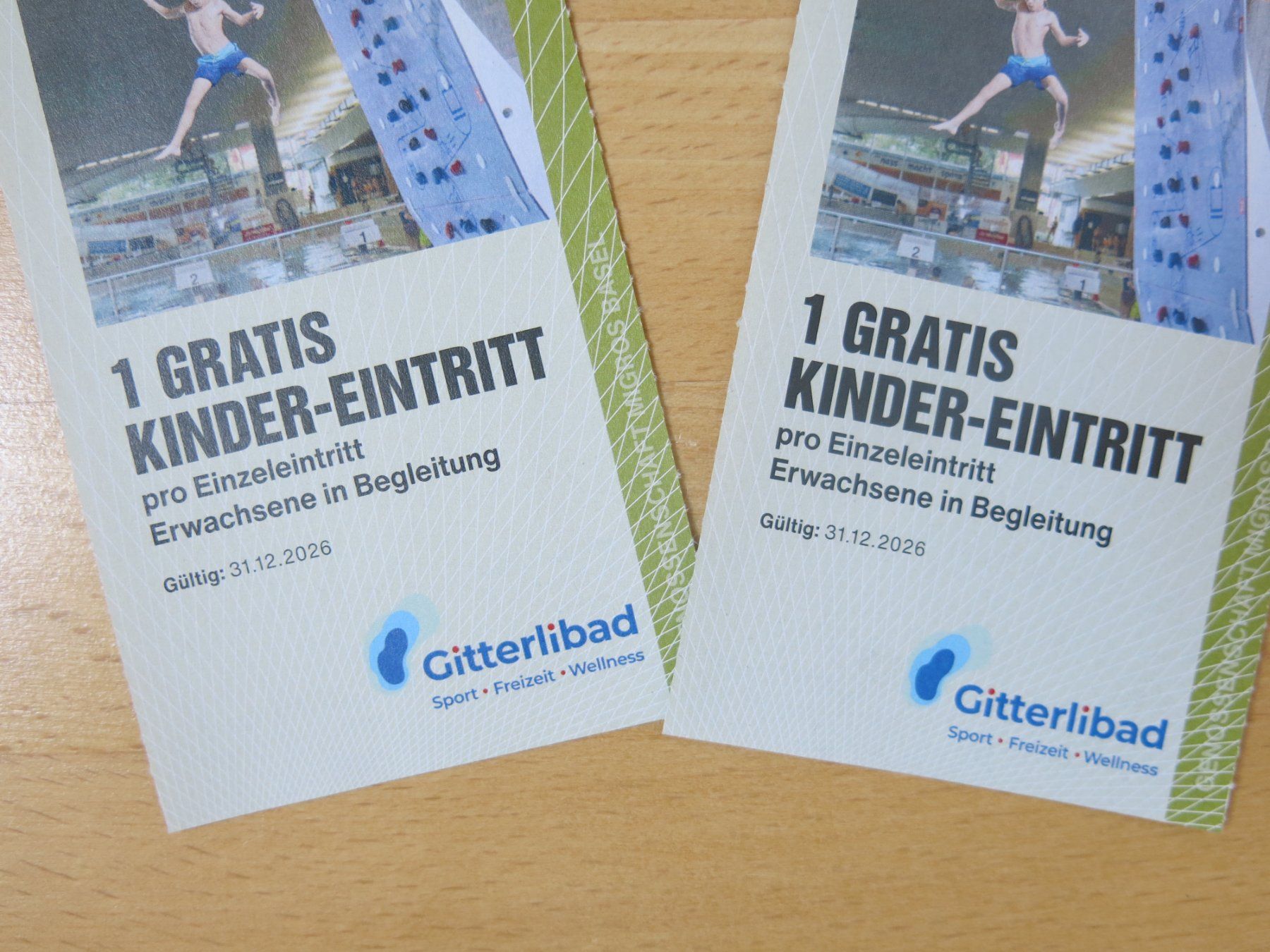 Gutscheine: 2x Gitterlibad Liestal je 1 gratis Kinder-Eintritt – Neu (gemäss Beschreibung) aus Sissach von kaupa