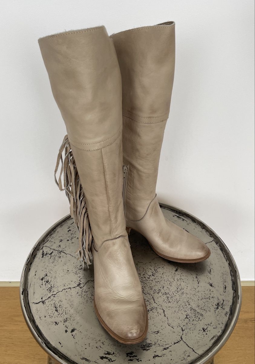 Scarpe da donna: Lederstiefel creme (Cowboystil) – Usato da Grenchen venduto da M_ina 3