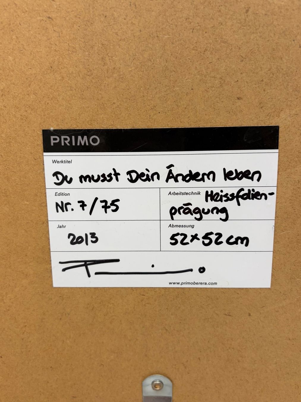 Poster & Bilder: Bild "Du musst dein Ändern leben" – Gebraucht aus Schlossrued von Meier-Al 1